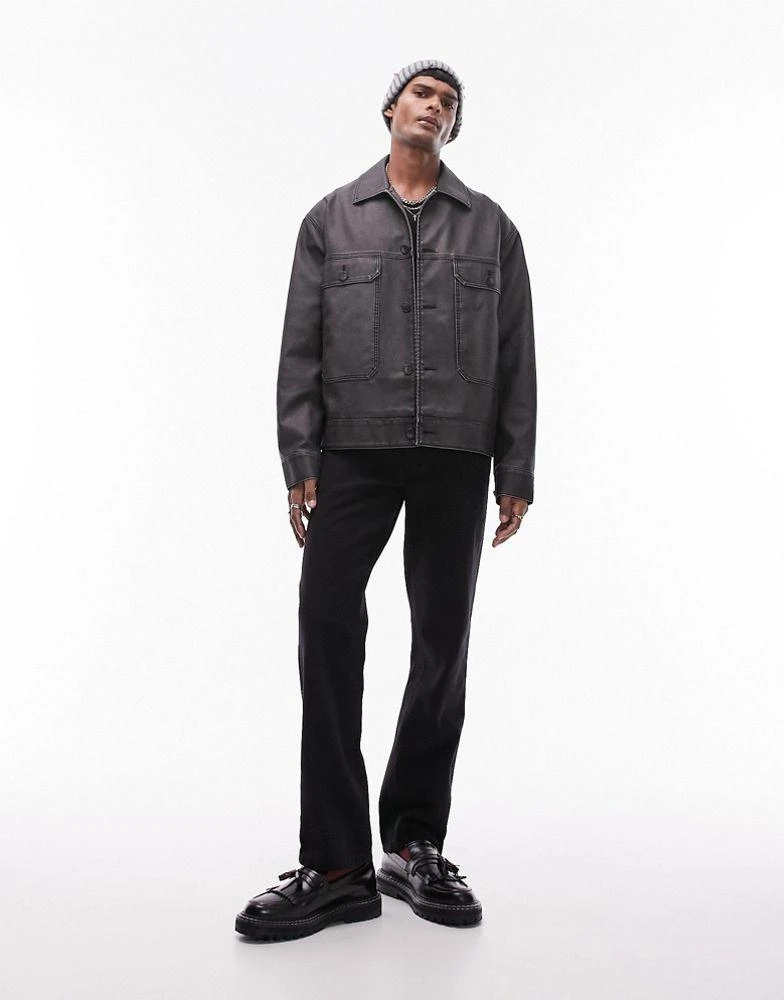 Topman Topman straight jeans in black 1