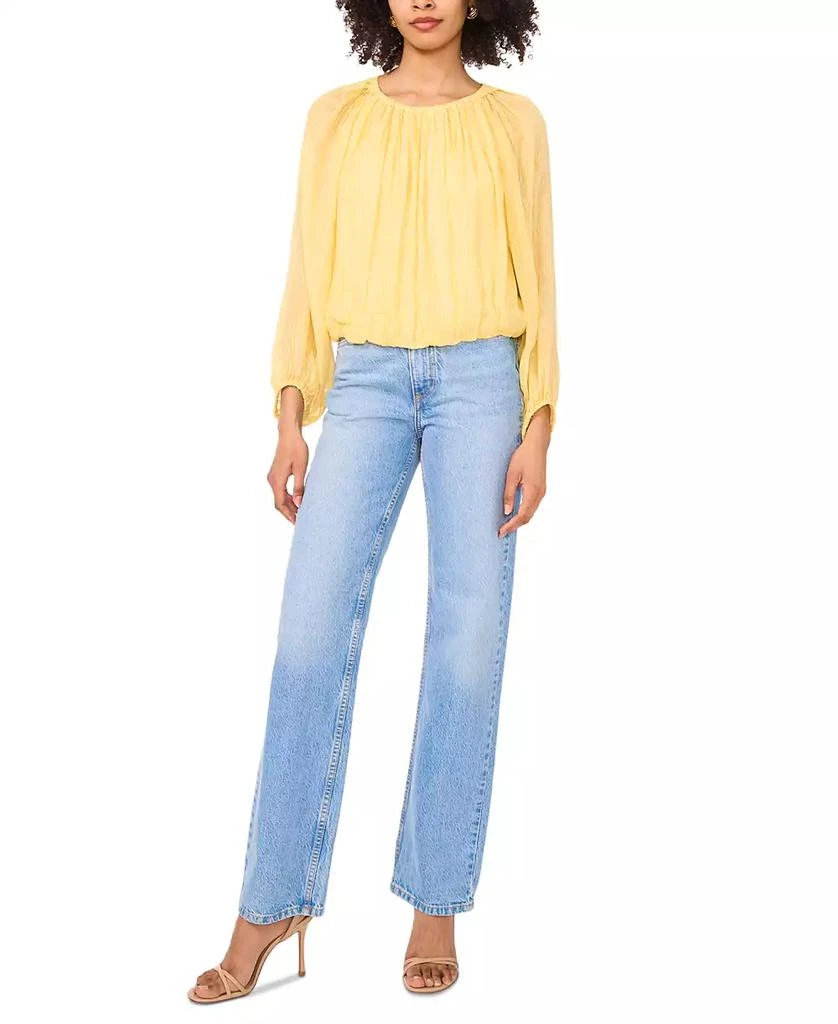 Parker Women's Mylah Shirred Long-Sleeve Crewneck Top 3