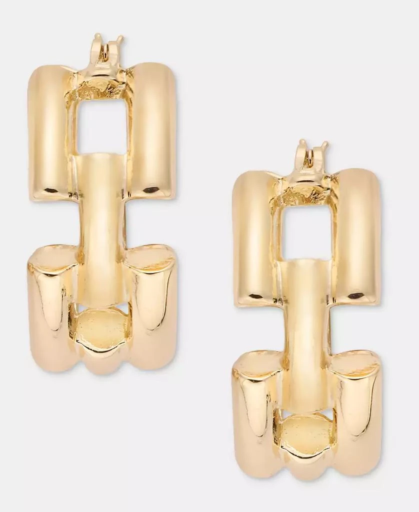 On 34th Gold-Tone Chain Link Small Huggie Hoop Earrings, 1", Macy
s Exclusive 2