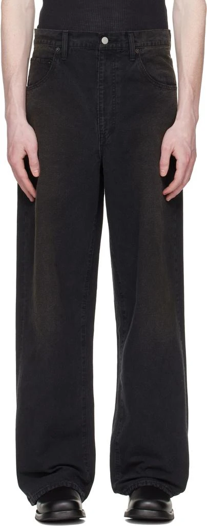 stein Black Sulfur Dyed Oxford Vintage Wide Trousers
