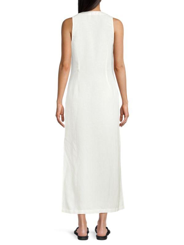 Onia V-neck Linen Blend Cover Up Dress