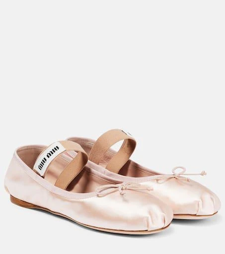 Miu Miu Logo satin ballet flats 1