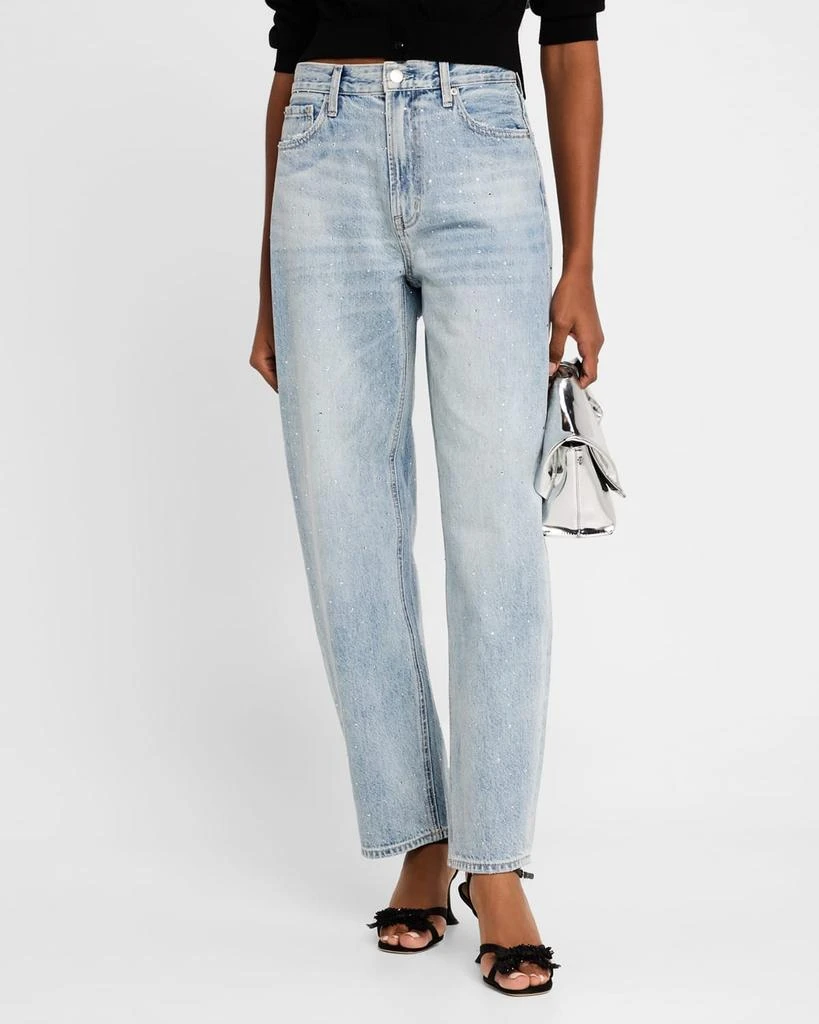 PISTOLA Wes High-Rise Rhinestone Barrel Jeans 4