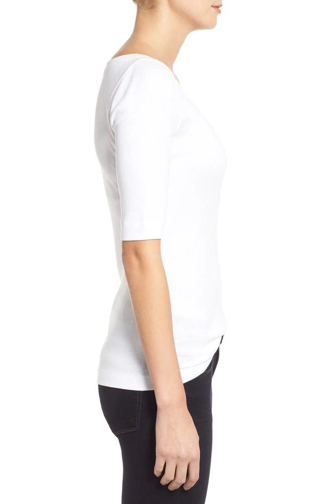 Caslon Ballet Neck Cotton & Modal Knit Elbow Sleeve Tee 9