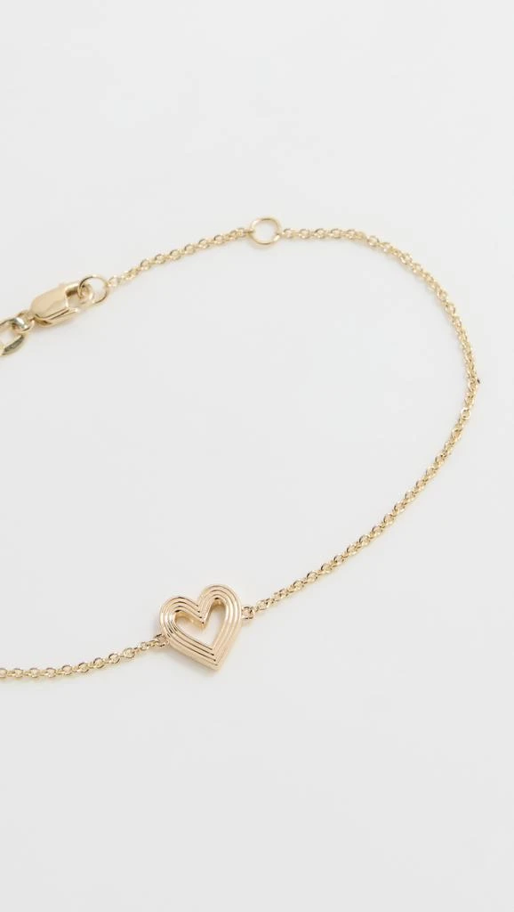 Sydney Evan 14k Fluted Heart Bracelet 3