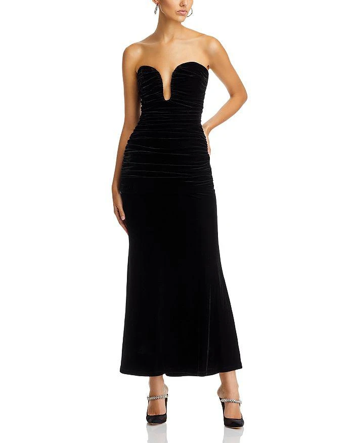 Elvira Velvet Plunging Neck Dress – On Sale Now with Up to 71% Off