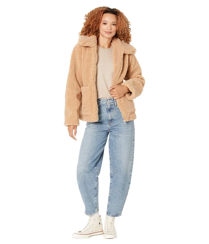 Sam Edelman Short Front Zip Teddy Coat with Patch Pockets 4