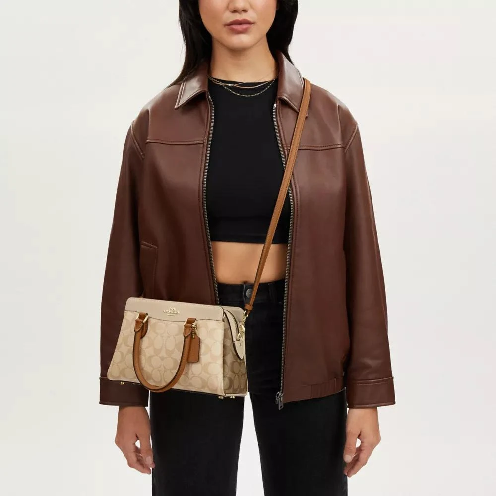 Coach Mini Darcie Carryall Bag In Blocked Signature Canvas 2