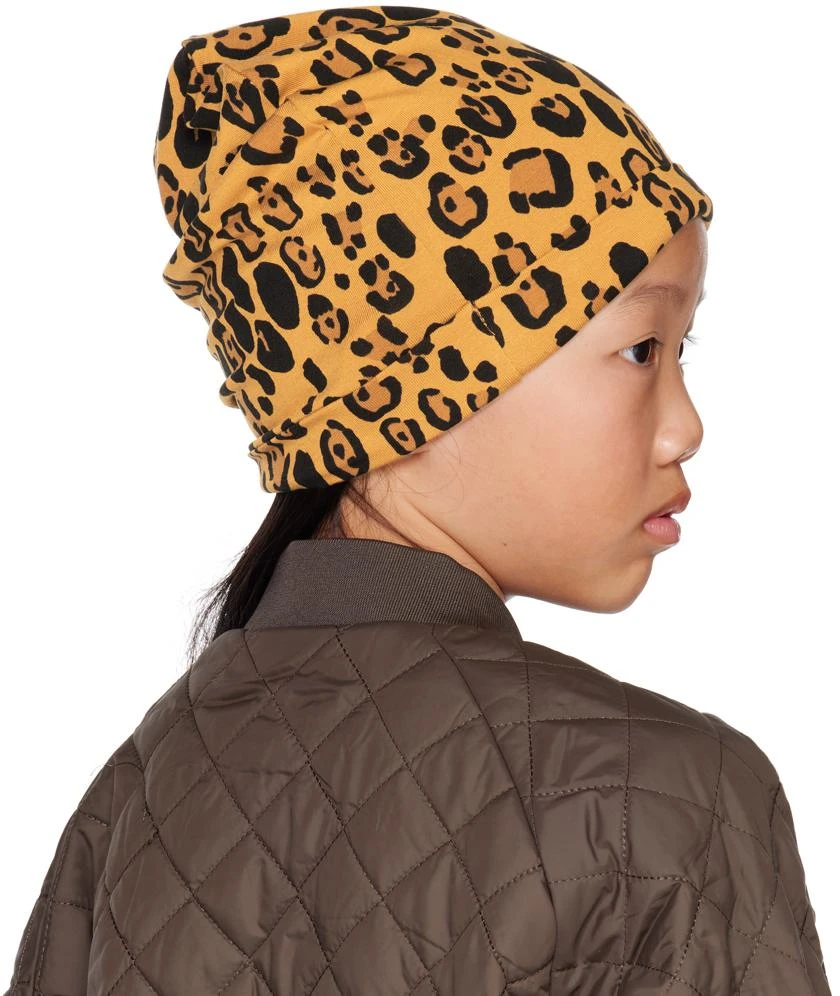 Mini Rodini Kids Beige Basic Leopard Beanie 3