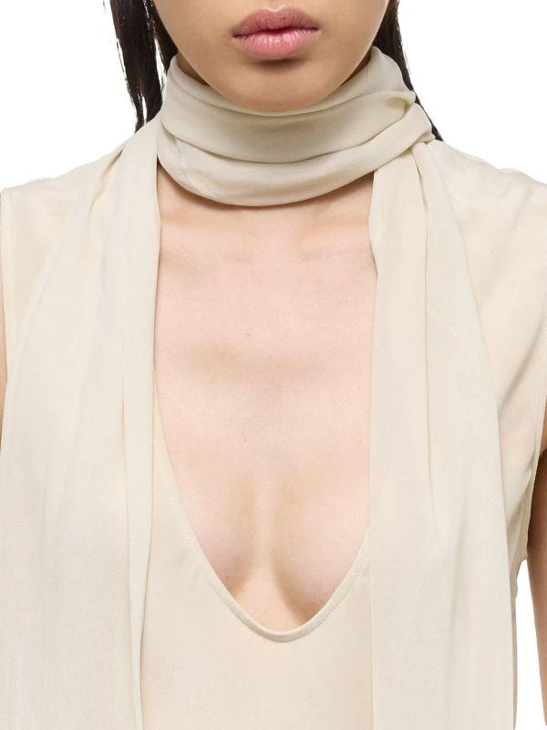 Helmut Lang Silk Sleeveless Scarf Top 6