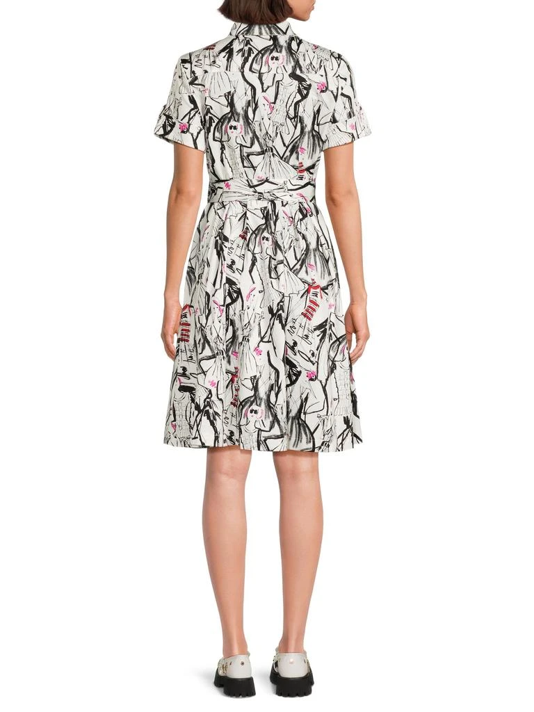 Karl Lagerfeld Paris ​Printed Belted Shirt Dress 3