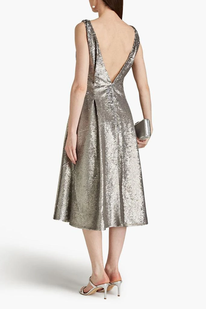 Emilia Wickstead Pleated sequined tulle midi dress 3