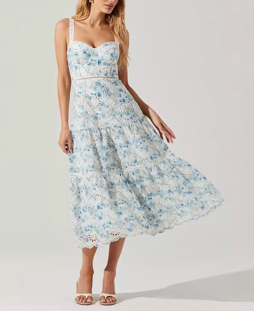 ASTR Women's Pellagia Cotton Eyelet Midi Dress 2