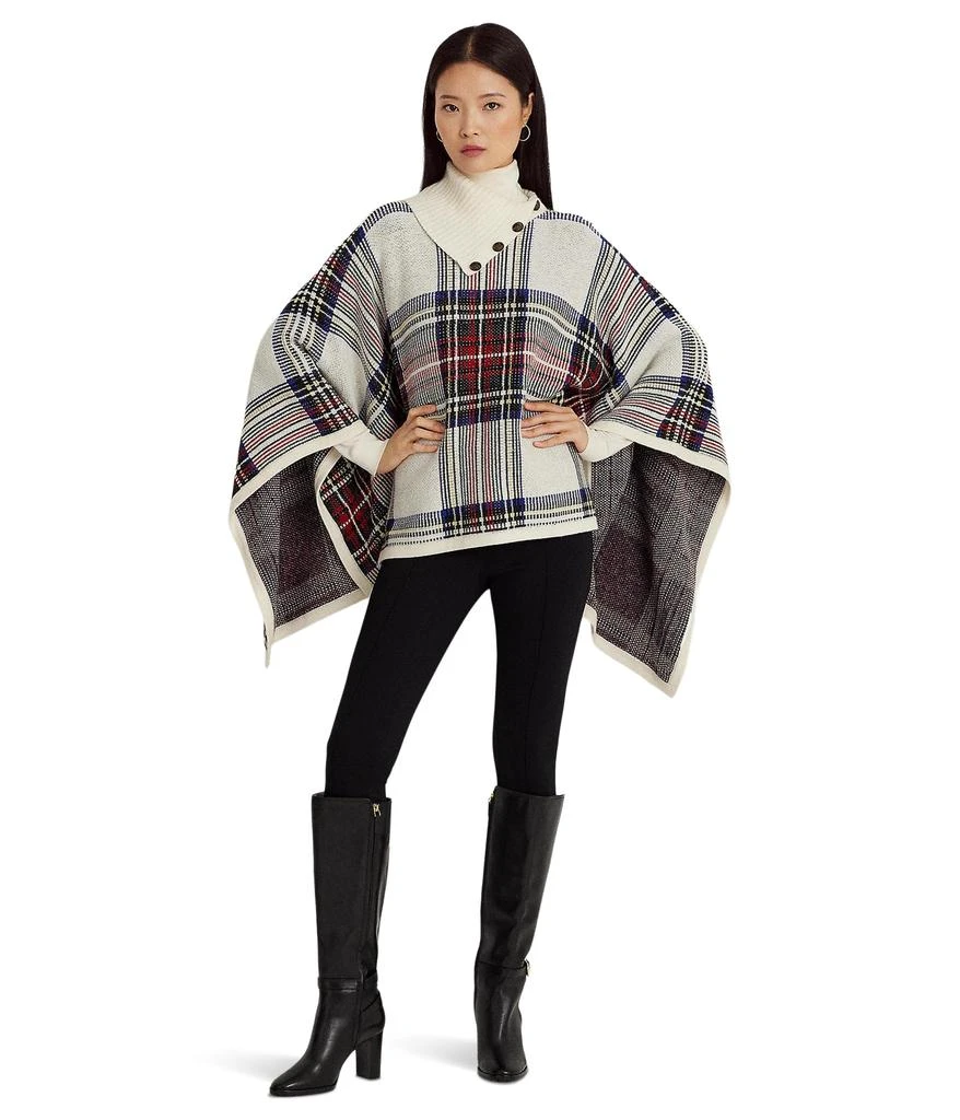 Ralph Lauren Checked Plaid Wool-Blend Poncho 4