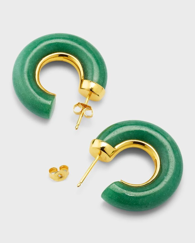 NEST Jewelry Jade Aventurine Chunky Hoop Earrings 4
