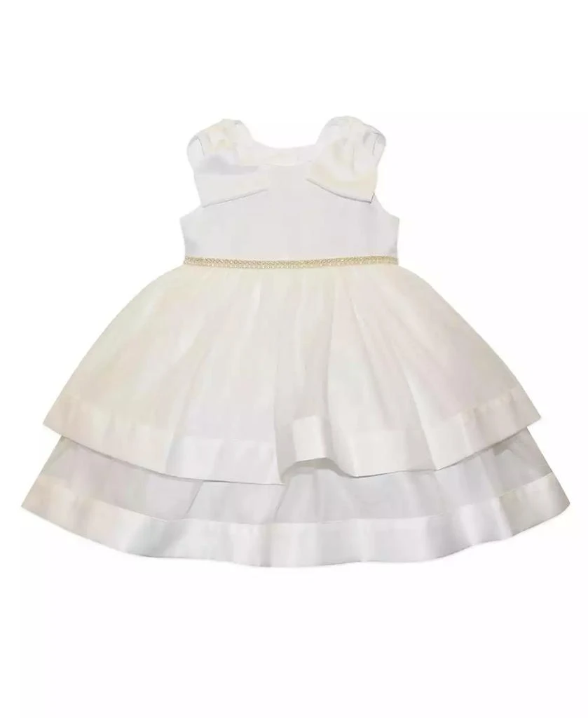 Blueberi Boulevard Baby Girls Bow-Top Jewel Waist Border Trim Dress 1