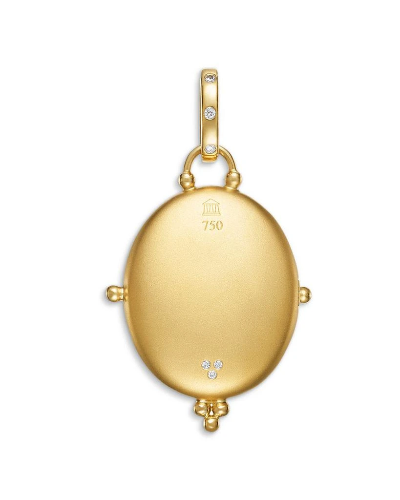 Temple St. Clair 18K Yellow Gold FJ Multi Gemstone 
Diamond Flower 
Stem Oval Locket 3