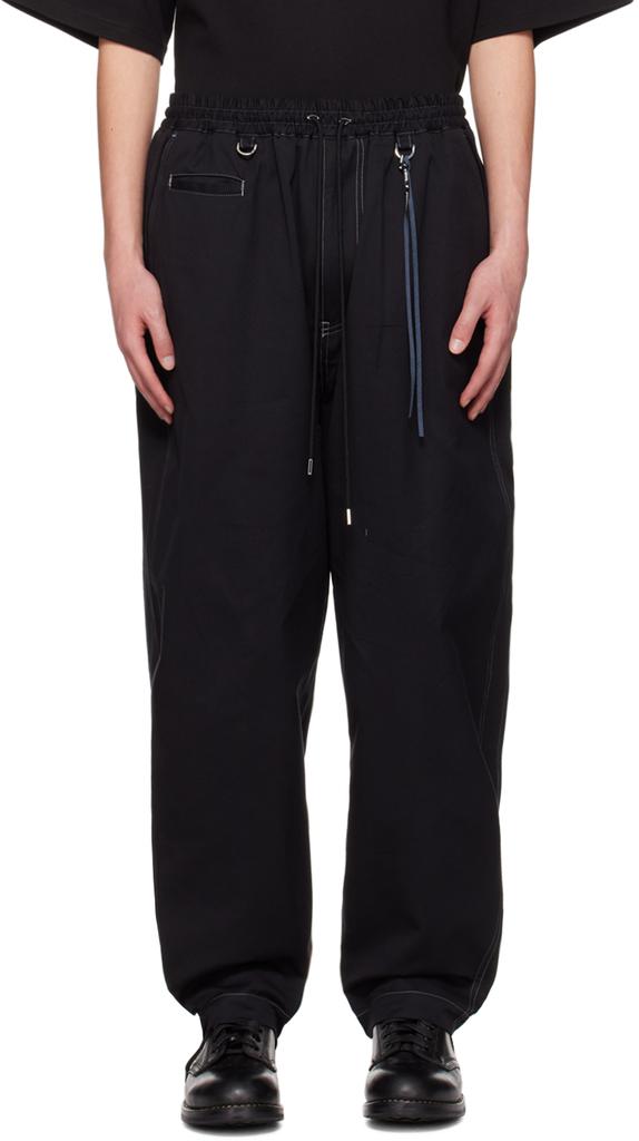 mastermind JAPAN Black Drawstring Trousers