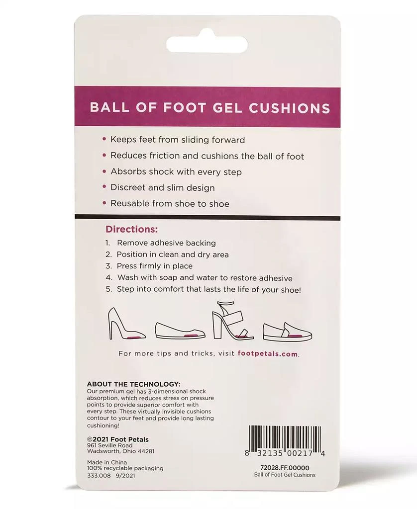 Foot Petals Ball of Foot Gel Cushions 2