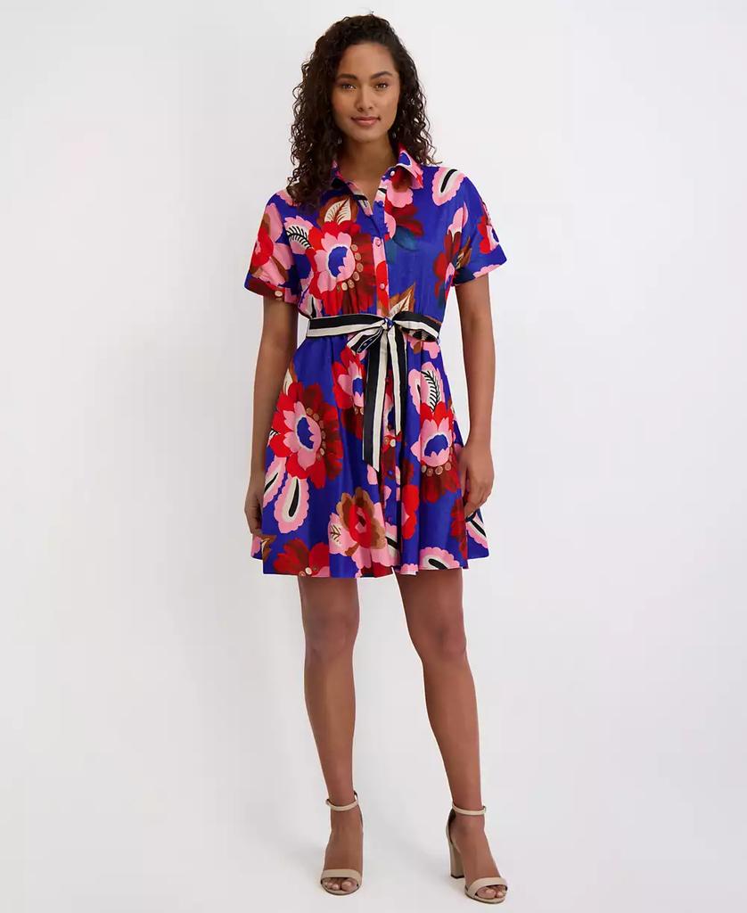 Kensie Women's Printed Short-Sleeve Shirtdress
