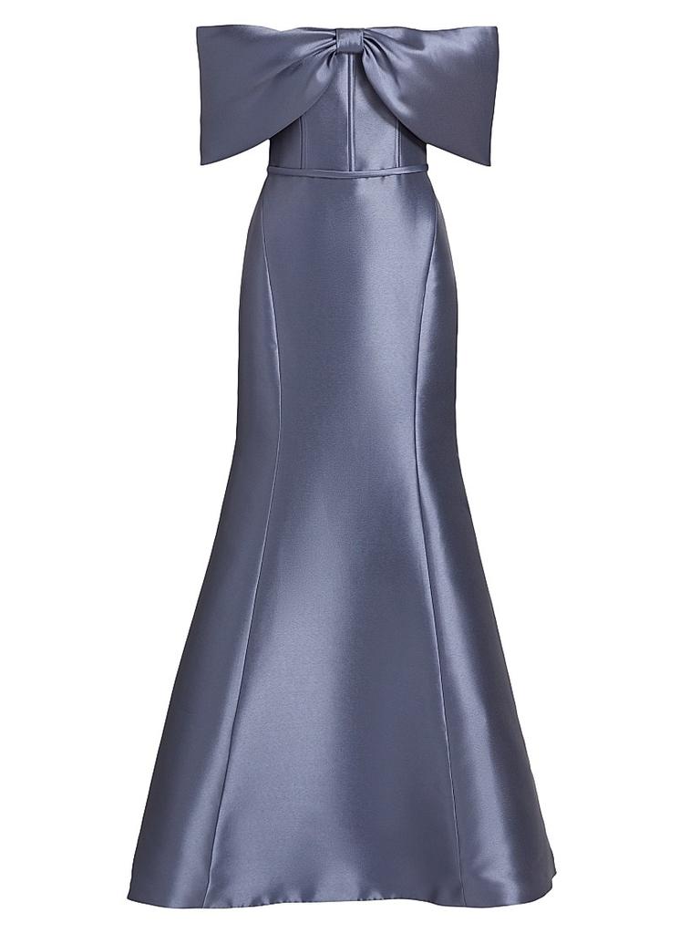 Amsale Mikado Off-The-Shoulder Gown
