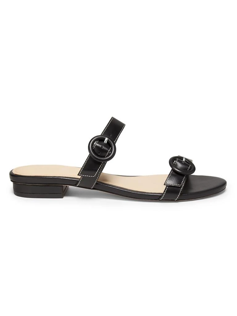 22élevé Double Buckle Leather Flat Sandals 1