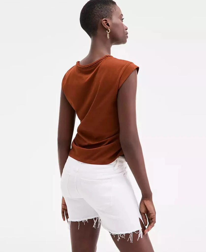 On 34th Women's Braided-Neck Crewneck T-Shirt, Exclusively at Macy's 2