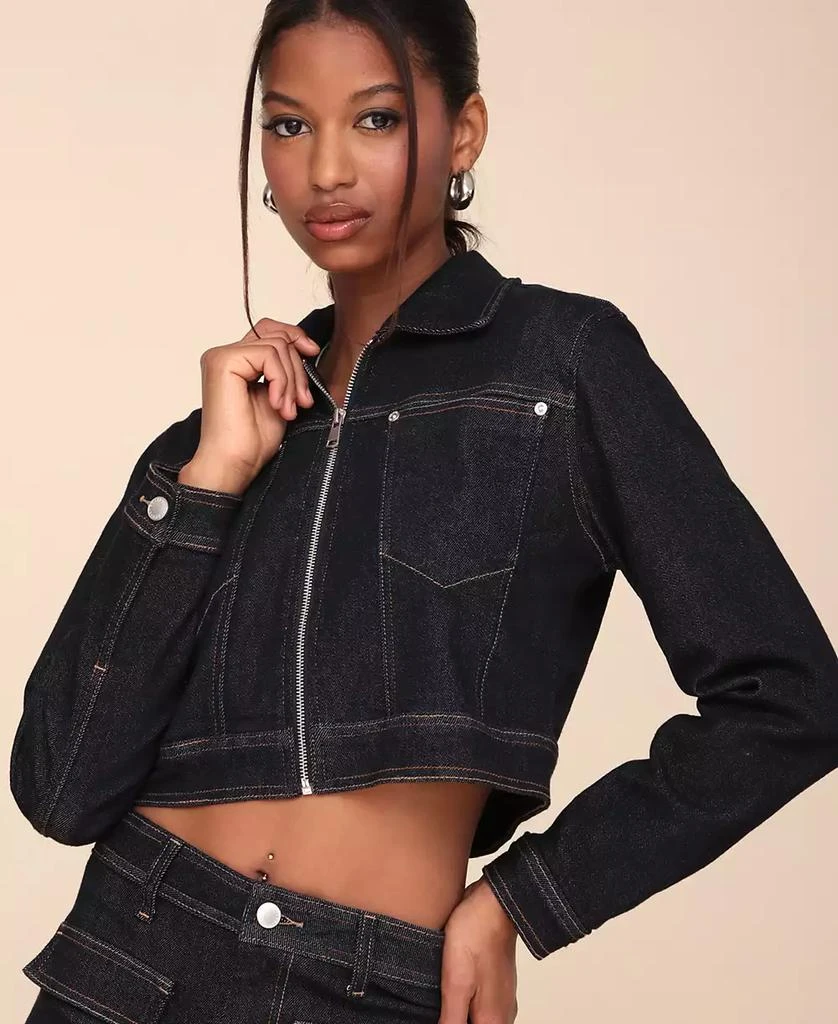 Avec Les Filles Women's Cropped Denim Jacket 6