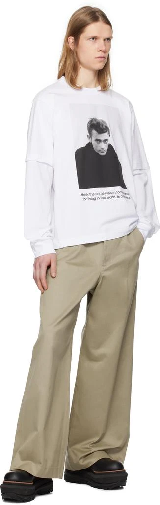 Sacai White 'James Dean' L/S T-shirt 4