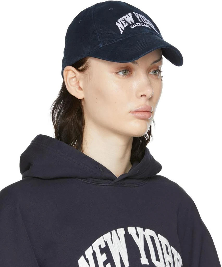 Balenciaga Navy 'New York' Cap 2