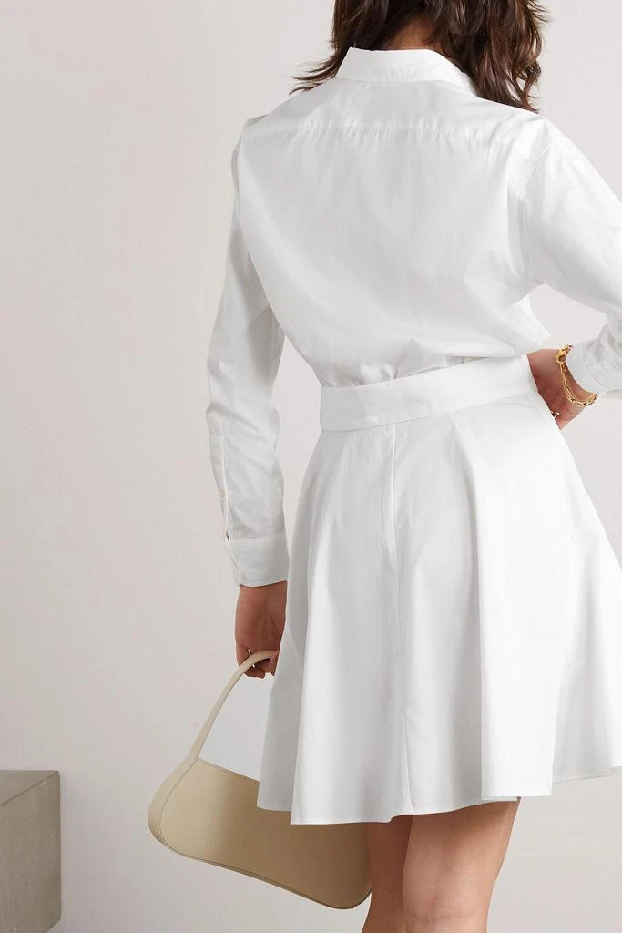 Ralph Lauren Embroidered belted cotton-poplin mini shirt dress 3