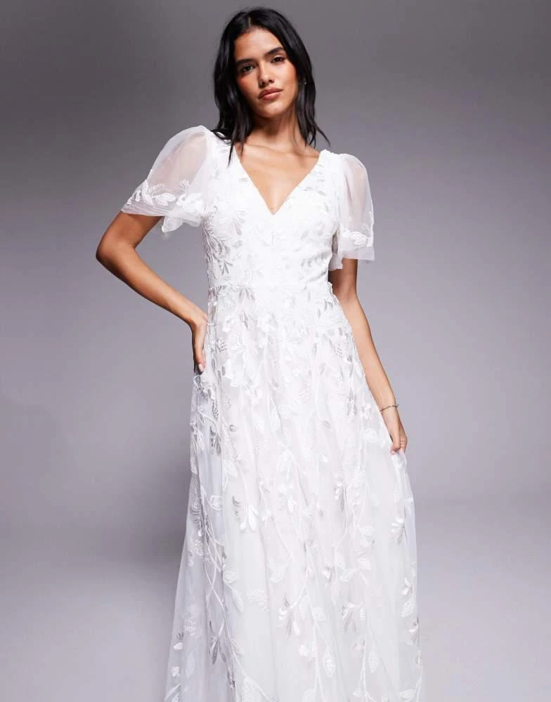 Mini Dress White Embroidered Dress Long Sleeve Lace Flutter Sleeve Embroidered Mesh A Line Maxi Dress Mini Dress White Embroidered Dress Long Sleeve Lace Flutter Sleeve Embroidered Mesh A Line Maxi Dress