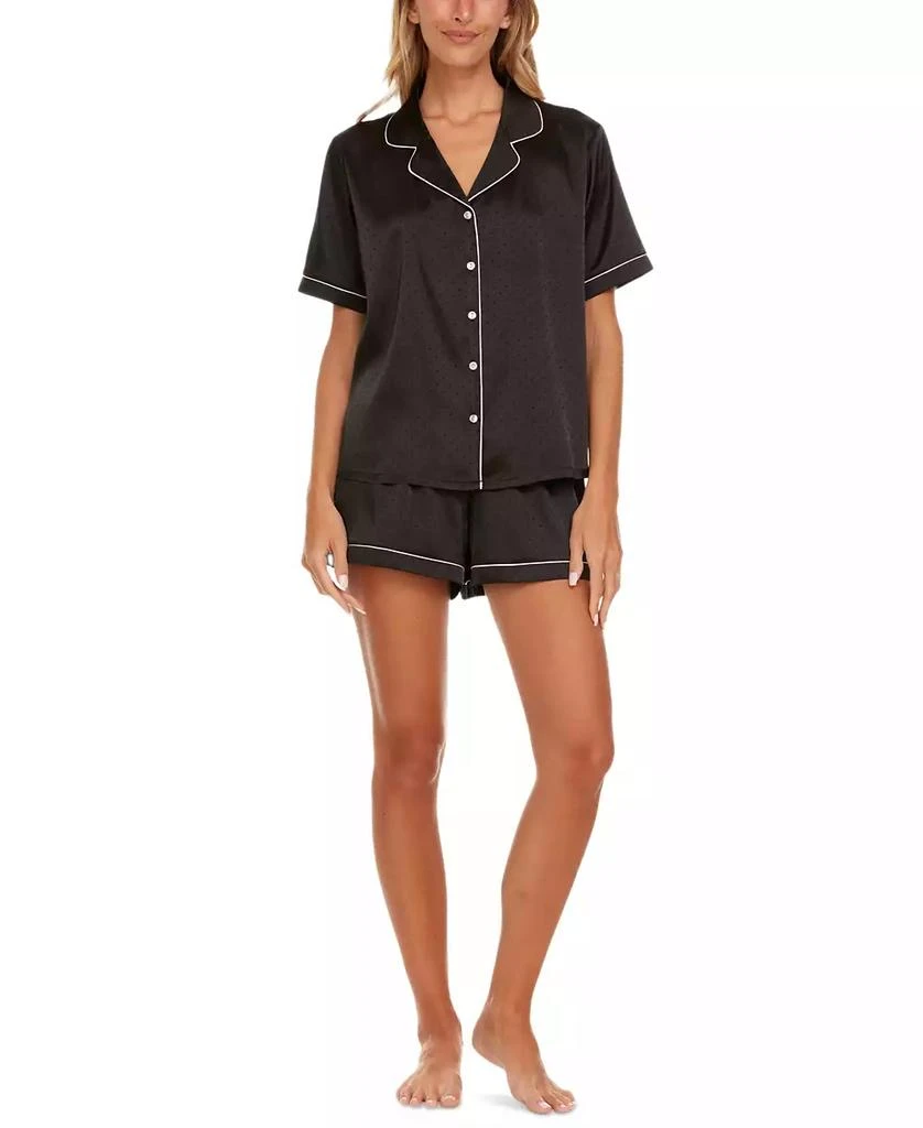 Flora Nikrooz Women's 2-Pc. Jamie Dot Jacquard Short Pajamas Set 1