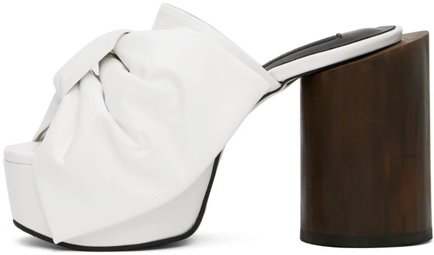 pushBUTTON White Ribbon Platform Heels 3