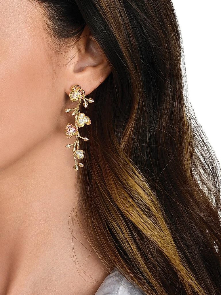 Anabel Aram Orchid 18K-Gold-Plated & Cubic Zirconia Drop Earrings 2