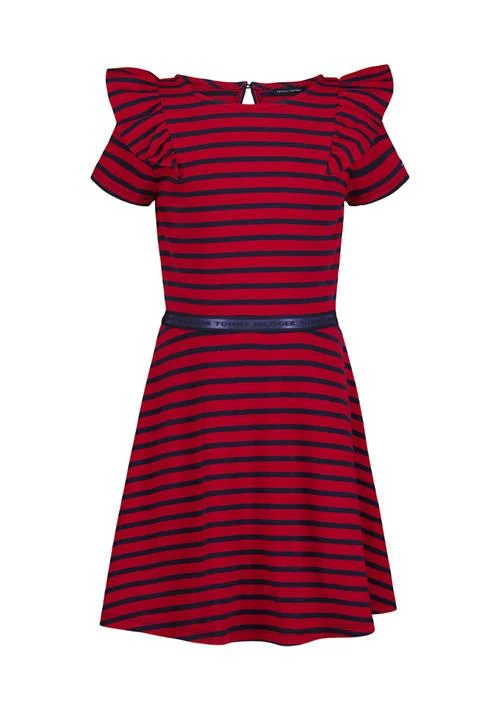 Tommy Hilfiger Hilfiger Girls 7 16 Stripe Ruffle Dress 1
