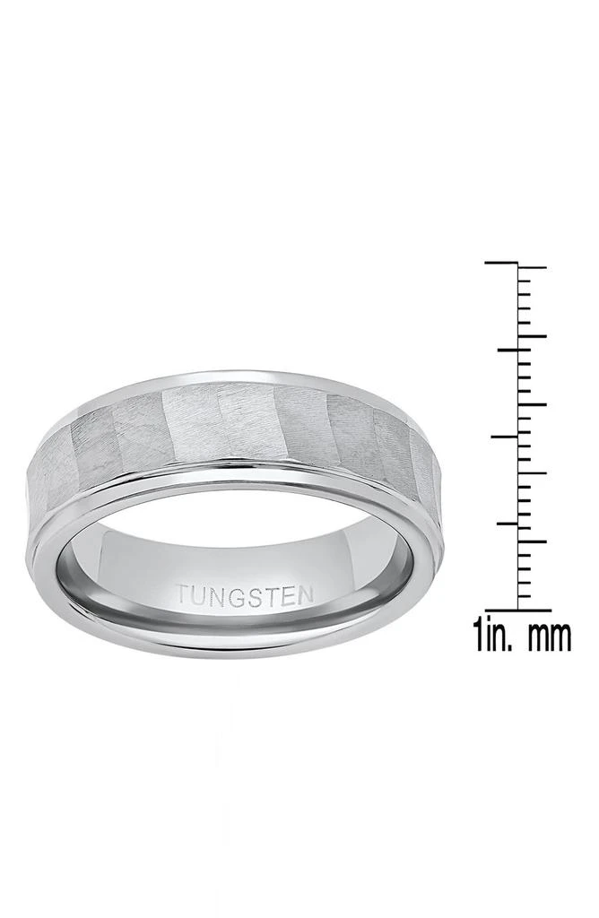 HMY JEWELRY Men
s Faceted Brushed Band Ring 3