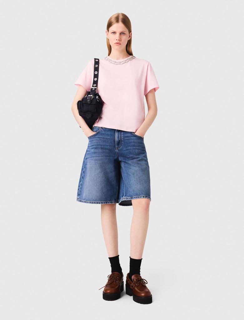Maje Maje Woman's cotton Short-sleeve jewel neck T-shirt for Fall/Winter