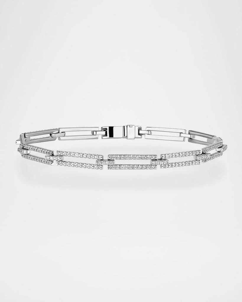 LANA 14K White Gold Flawless Skinny Tag Link Moveable Bracelet with Diamonds 1
