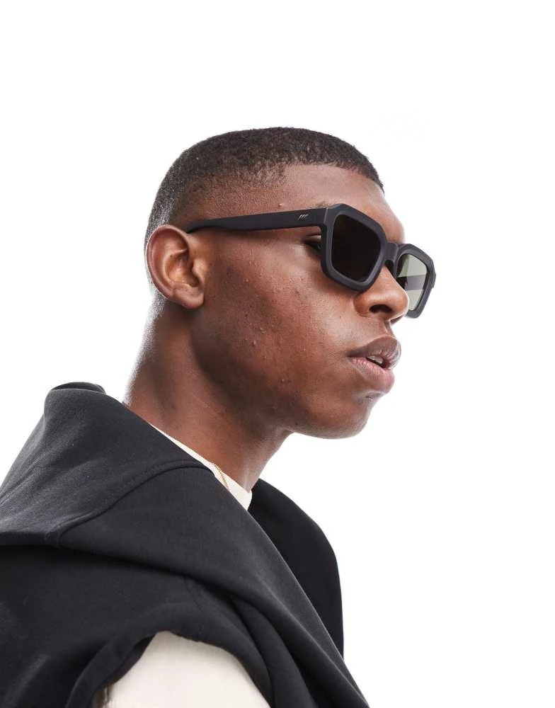 Le Specs Le Specs impossible square sunglasses in black 2