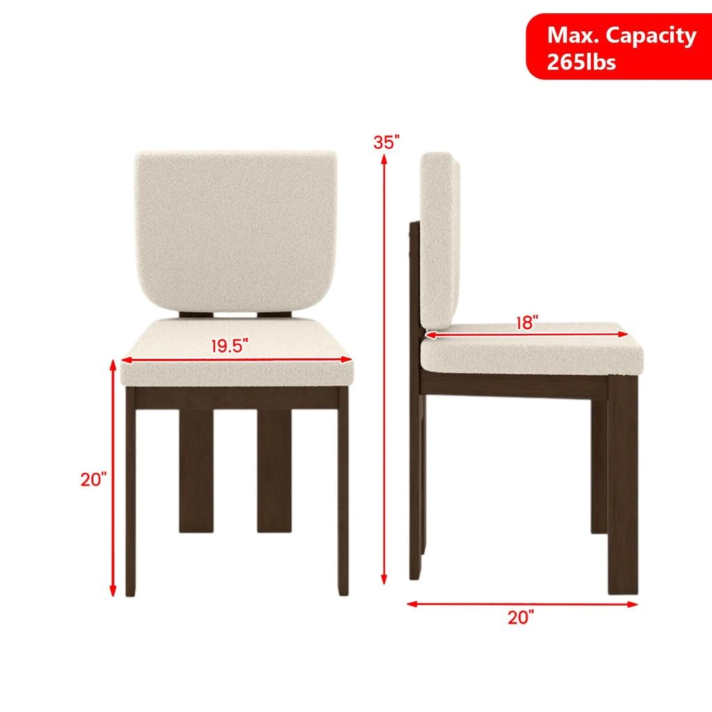 Hivvago Versatile Wooden Dining Chairs with Rubberwood Support - Set of Two 3