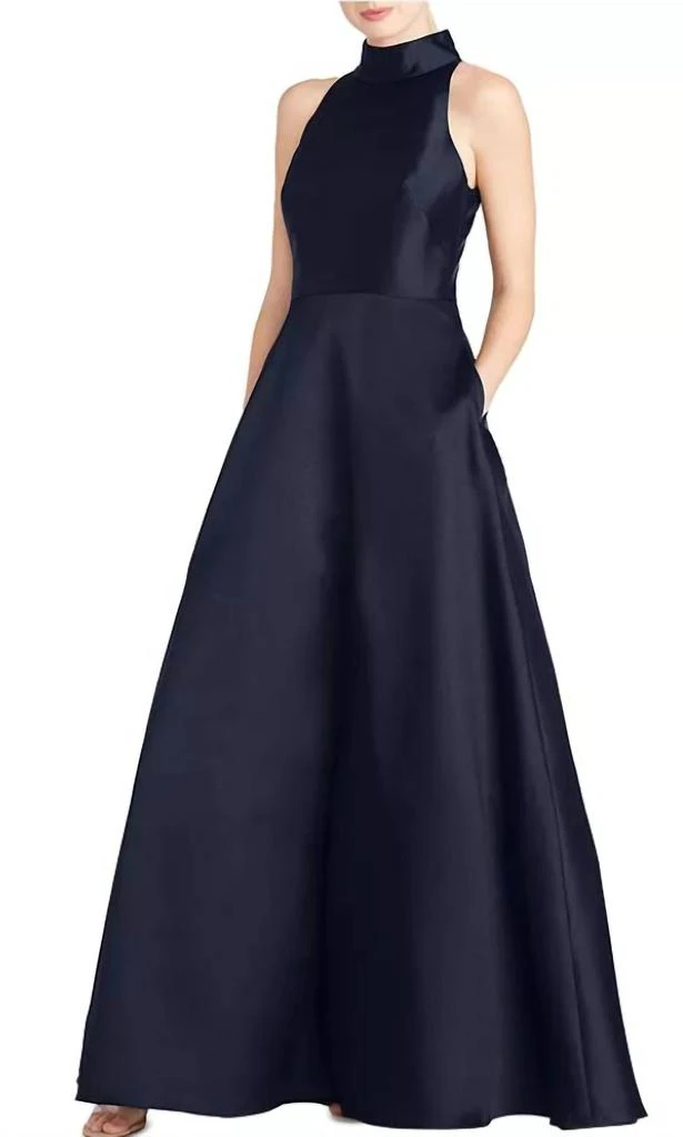 Monique Lhuillier Ml Monique Lhuillier - Mikado High Neck Gown 4