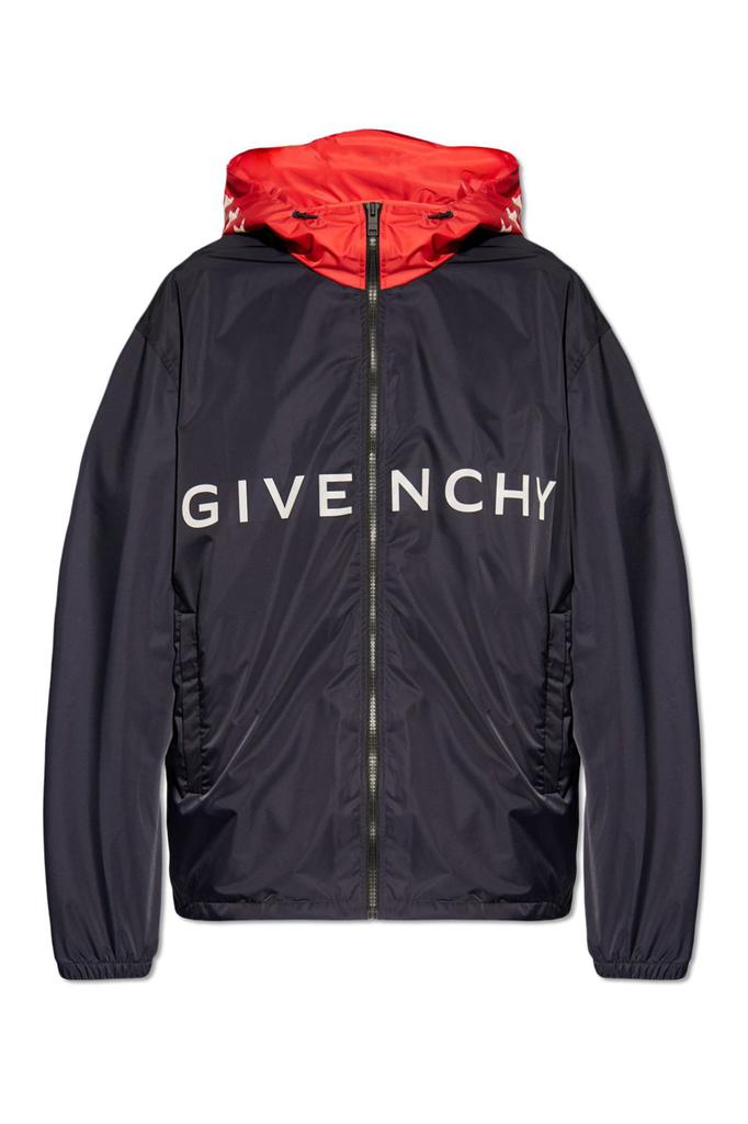 Shop Givenchy Logo Printed Windbreaker Jacket on Sale at