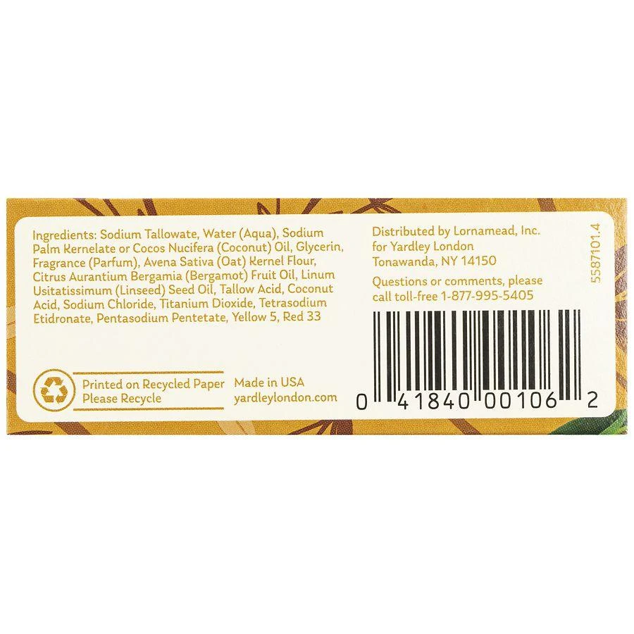 Yardley of London Nourishing Bath Bar Oatmeal & Almond 5