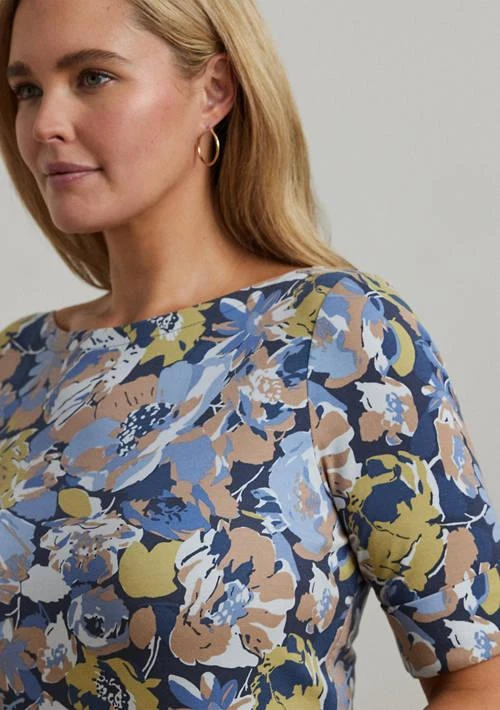 Ralph Lauren Ralph Lauren Plus Size Floral Stretch Cotton Boat Neck T Shirt 3