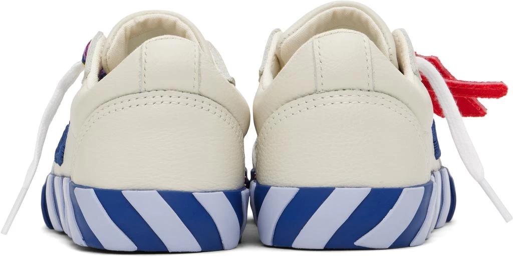 Off-White Kids Off-White & Blue Low Vulcanized Full Leather Sneakers 2