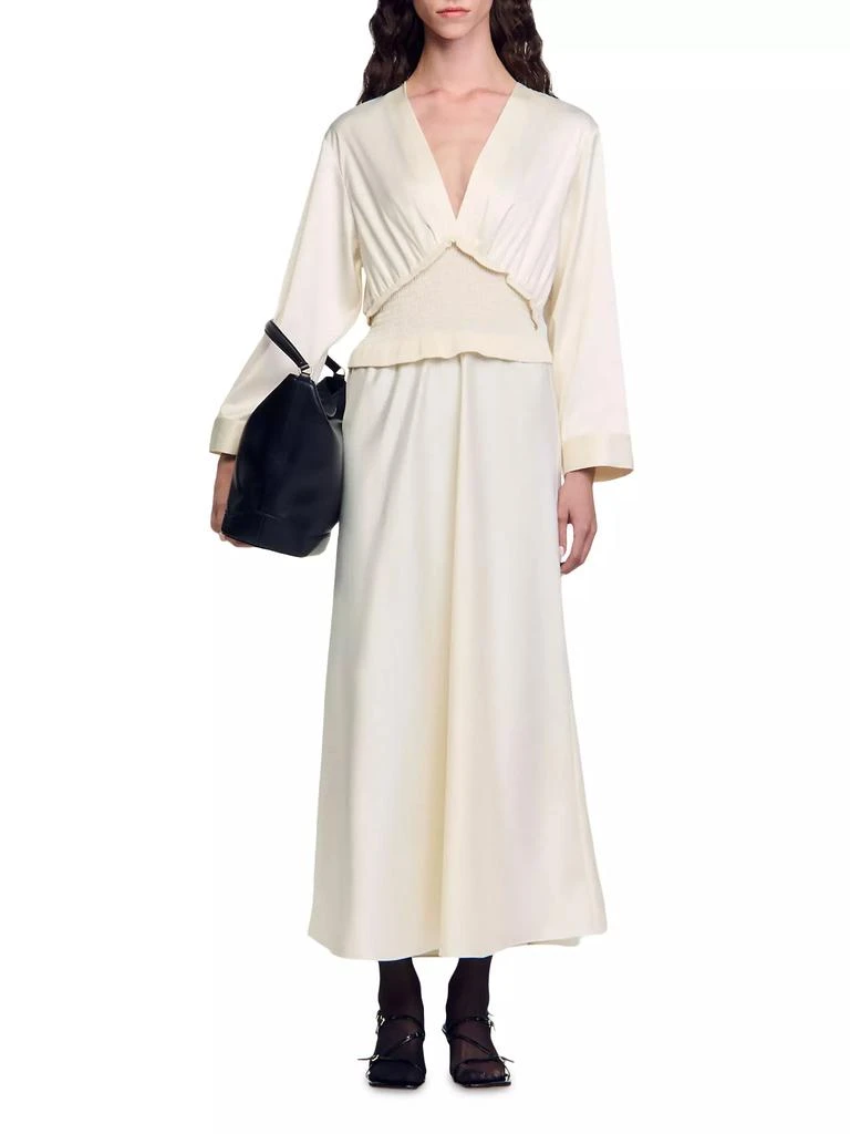 Sandro Long Satin-Effect Dress 6