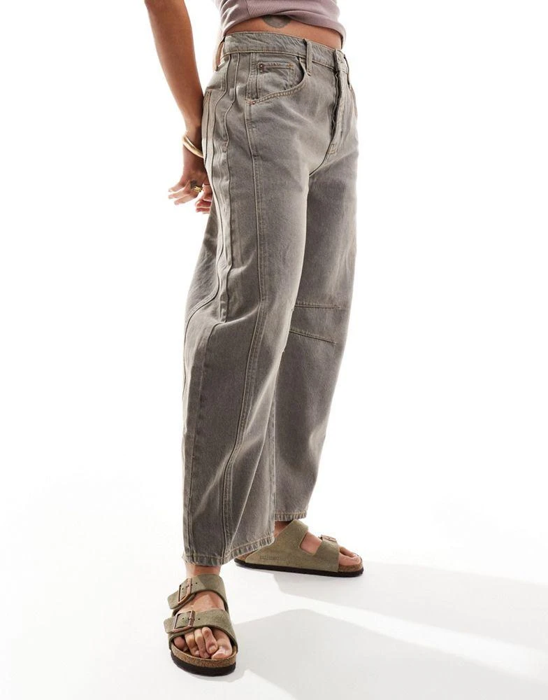 Free People Free People barrel leg balloon jeans in vintage grey 4