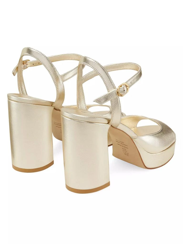 Stuart Weitzman Dayna II 100MM Metallic Leather Platform Sandals 3