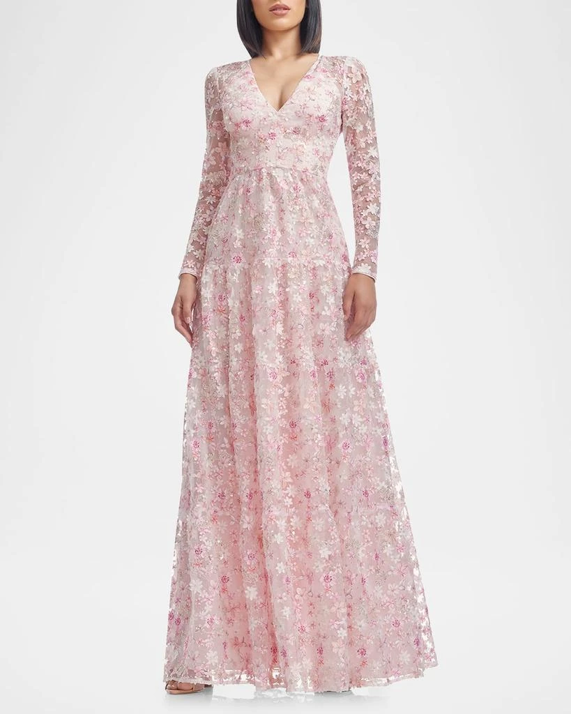Dress the Population Black Label Angelina Beaded Floral Applique Gown 2